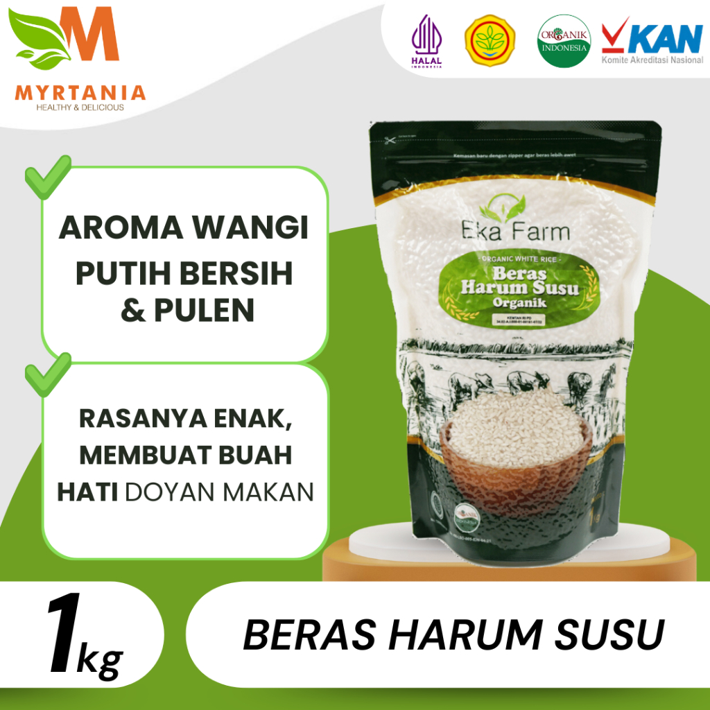 

Beras Mentik Wangi Susu Harum Susu Organik Eka Farm Vakum 1kg