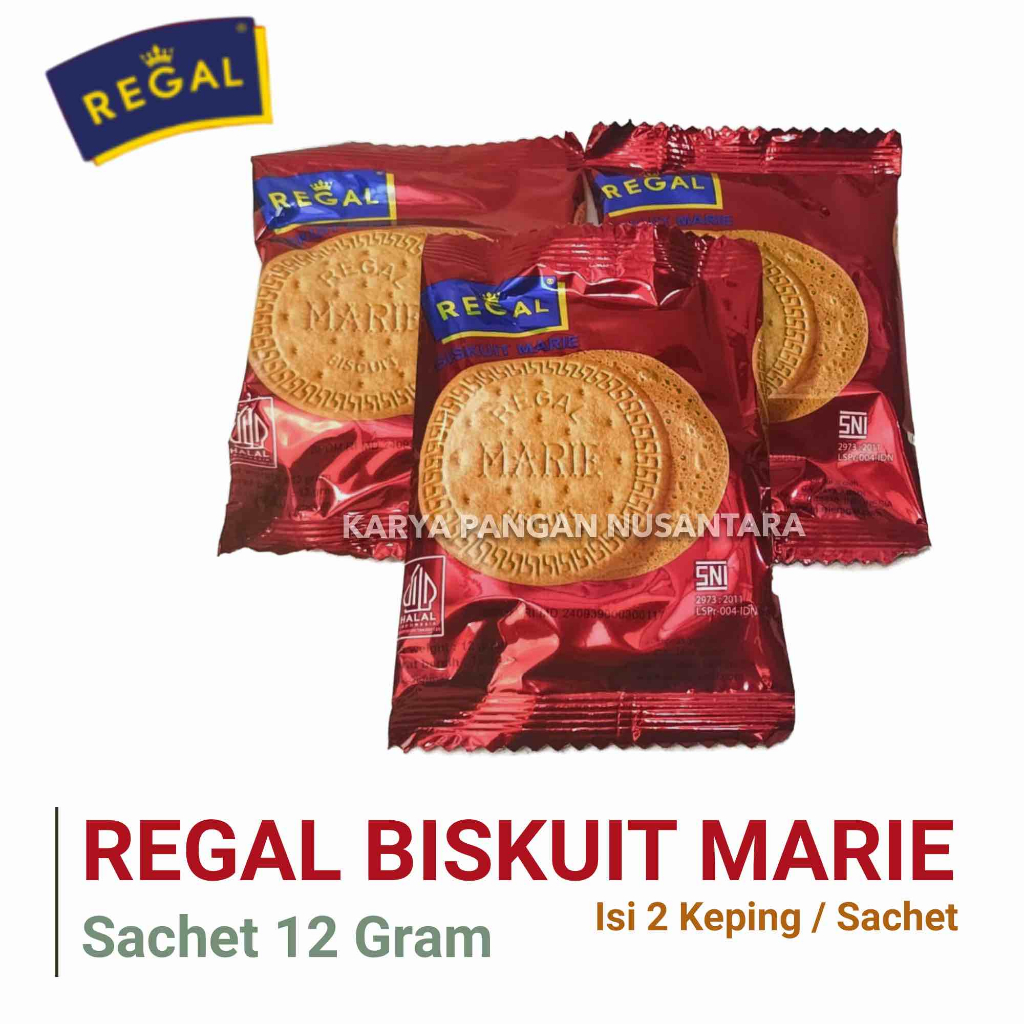 

MARIE REGAL BISKUIT SACHET 12GR BISKUIT REGAL MARIE 12 GRAM PCS