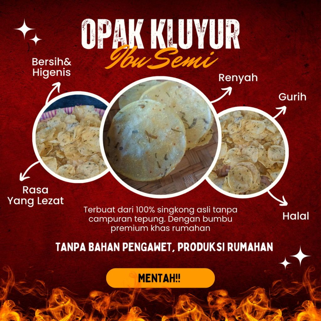 

Opak Singkong Mentah Gurih Renyah 50 gram Kluyur Paling Enak Home Made