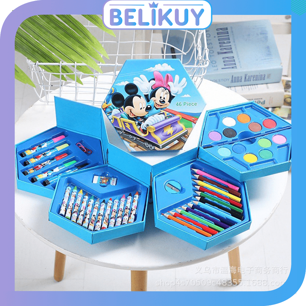 

Belikuy COD Crayon Set Isi 46 Spidol Pensil Warna Cat Air Alat Lukis Murah STY09