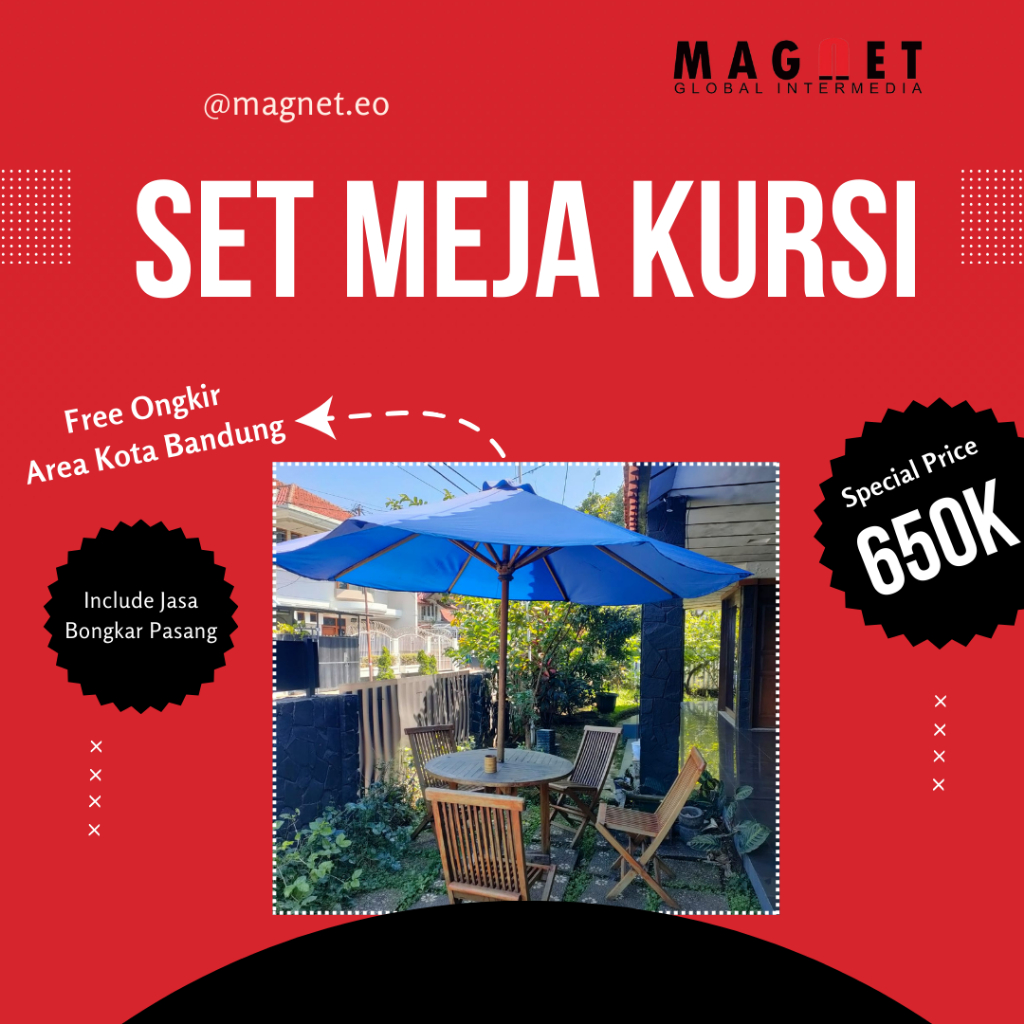 MEJA PAYUNG TAMAN KURSI LIPAT | KURSI LIPAT | SET MEJA PAYUNG KURSI LIPAT CAFE OUTDOOR