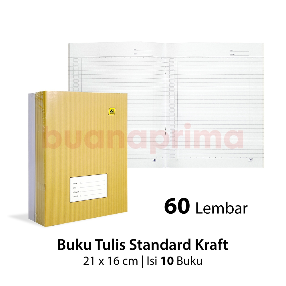 

Buku Tulis Pendek Kraft STANDARD 60 Lembar isi 10 Buku Notebook Sekolah Cover Coklat Kwarto A5