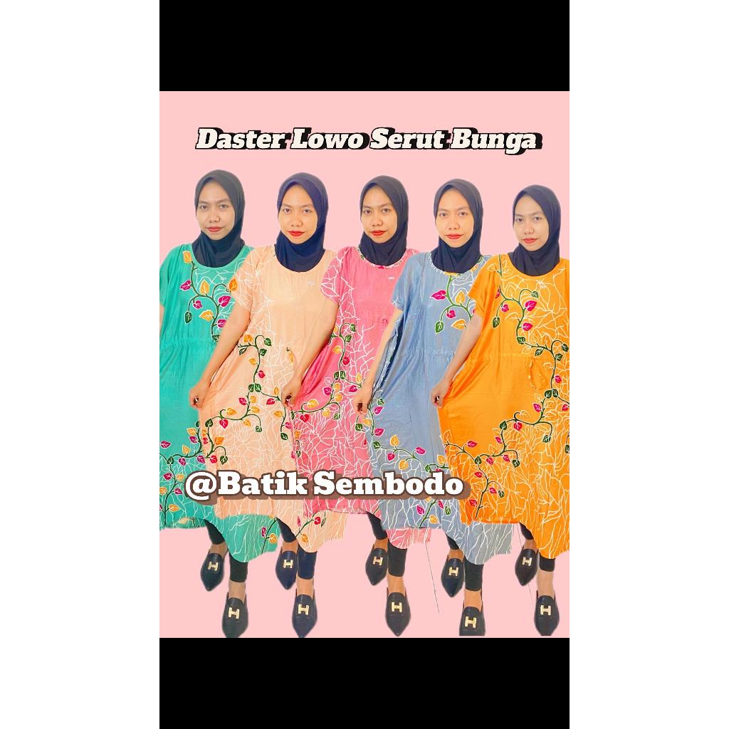 PAKET HEMAT 100 Ribu 3 Pcs - Daster Lowo Motif Bunga - Daster Rayon Karet Perut Jumbo LD 125