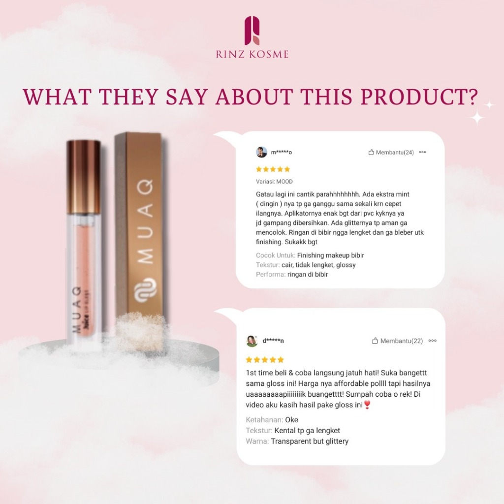 RK 10 Clear MUAQ JUICE LIP GLOSS