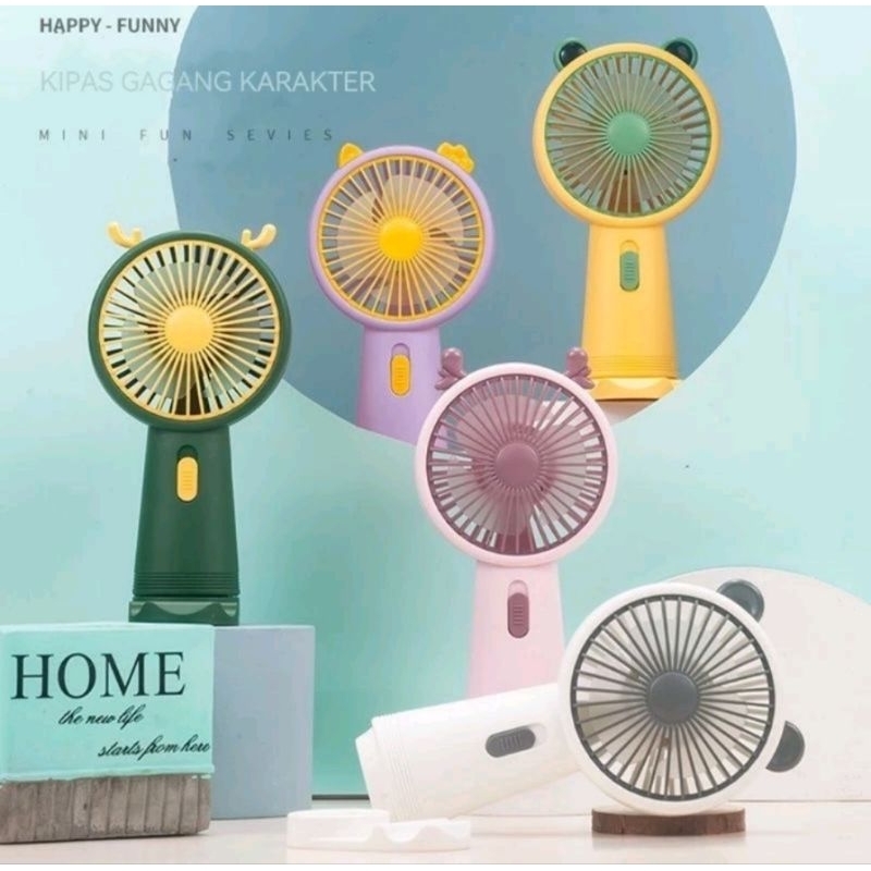 KIPAS PORTABLE MINI LUCU / KIPAS GENGGAM UNIK KARAKTER