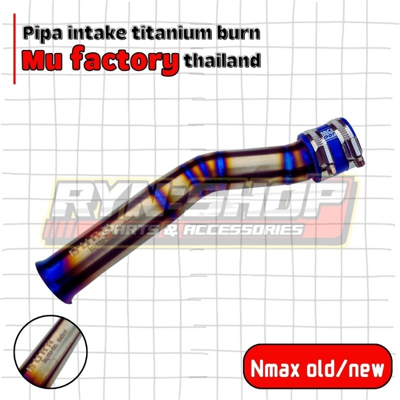 Pipa Velocity Udara Air Intake Connecting Nmax 155 Old New Stainless Titanium Burn Mu Factory Thaila