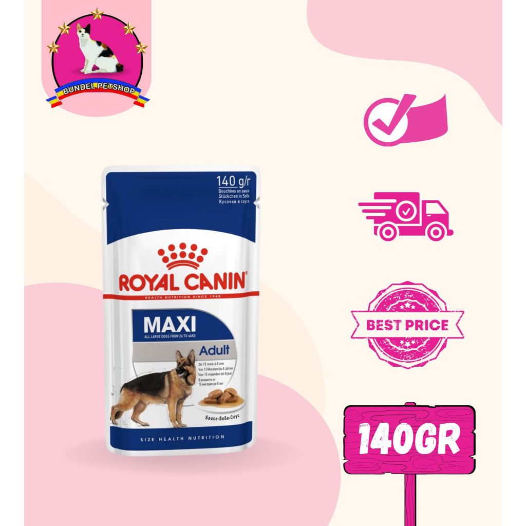ROYAL CANIN MAXI ADULT POUCH 140gr RC Dog Wet Food Makanan Basah Anjing Ras Large Besar Dewasa Herde