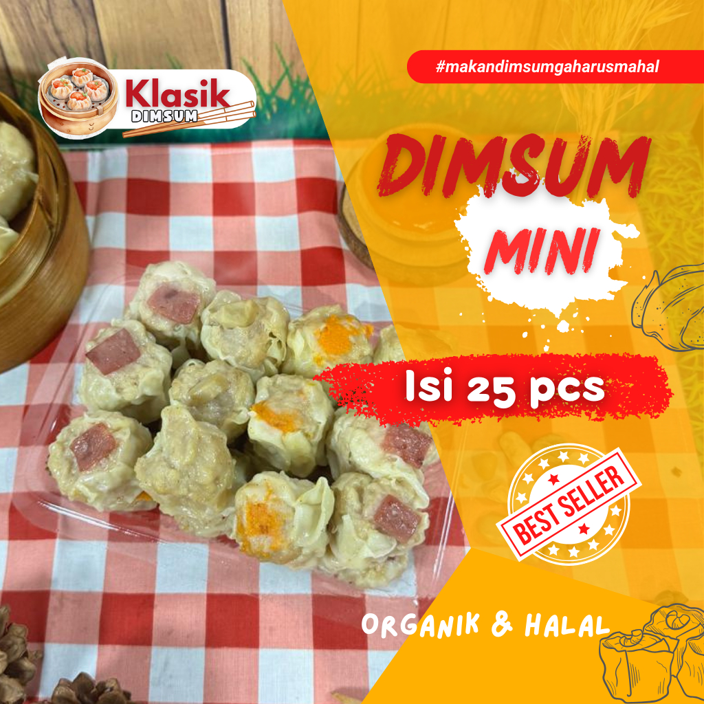 

Dimsum Mini isi 25pcs Dimsum Ayam MIX Frozen Free Saus Merah Nikmat & Halal