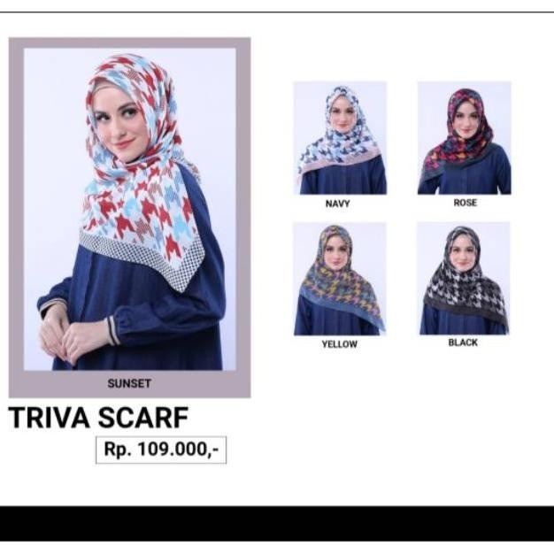 ZOYA KERUDUNG HIJAB SEGI EMPAT MOTIF TRIVA SCARF