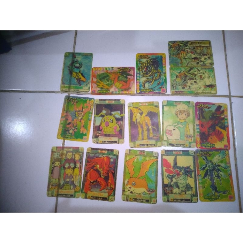 kartu digimon card vintage jadul transparan clear jepang japan set