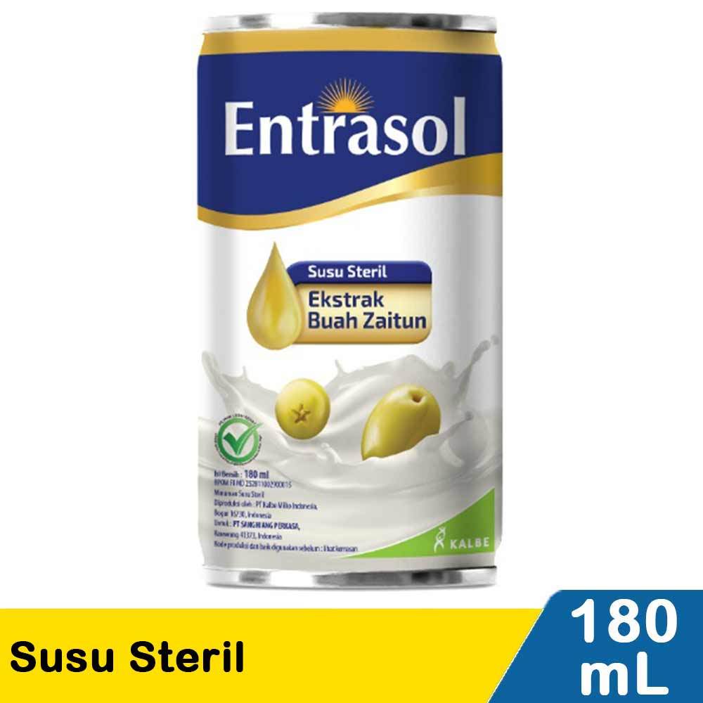 

Entrasol susu steril 180ml mengandung ekstrak buah zaitun untuk kesehatan tulang dan jantung