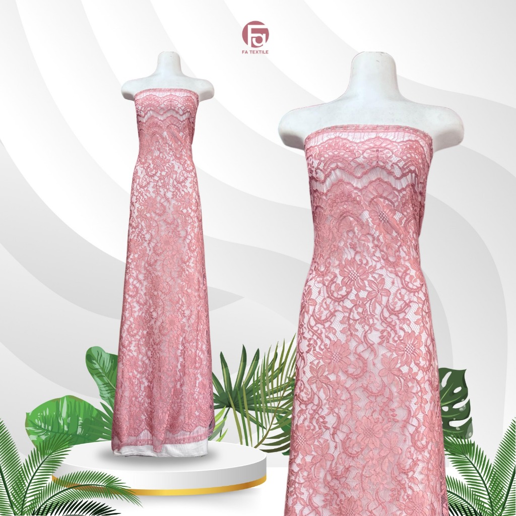 Kain Kebaya Brukat Semi Perancis 3D Motif Fatmawati Bordir Timbul Motif Sultan