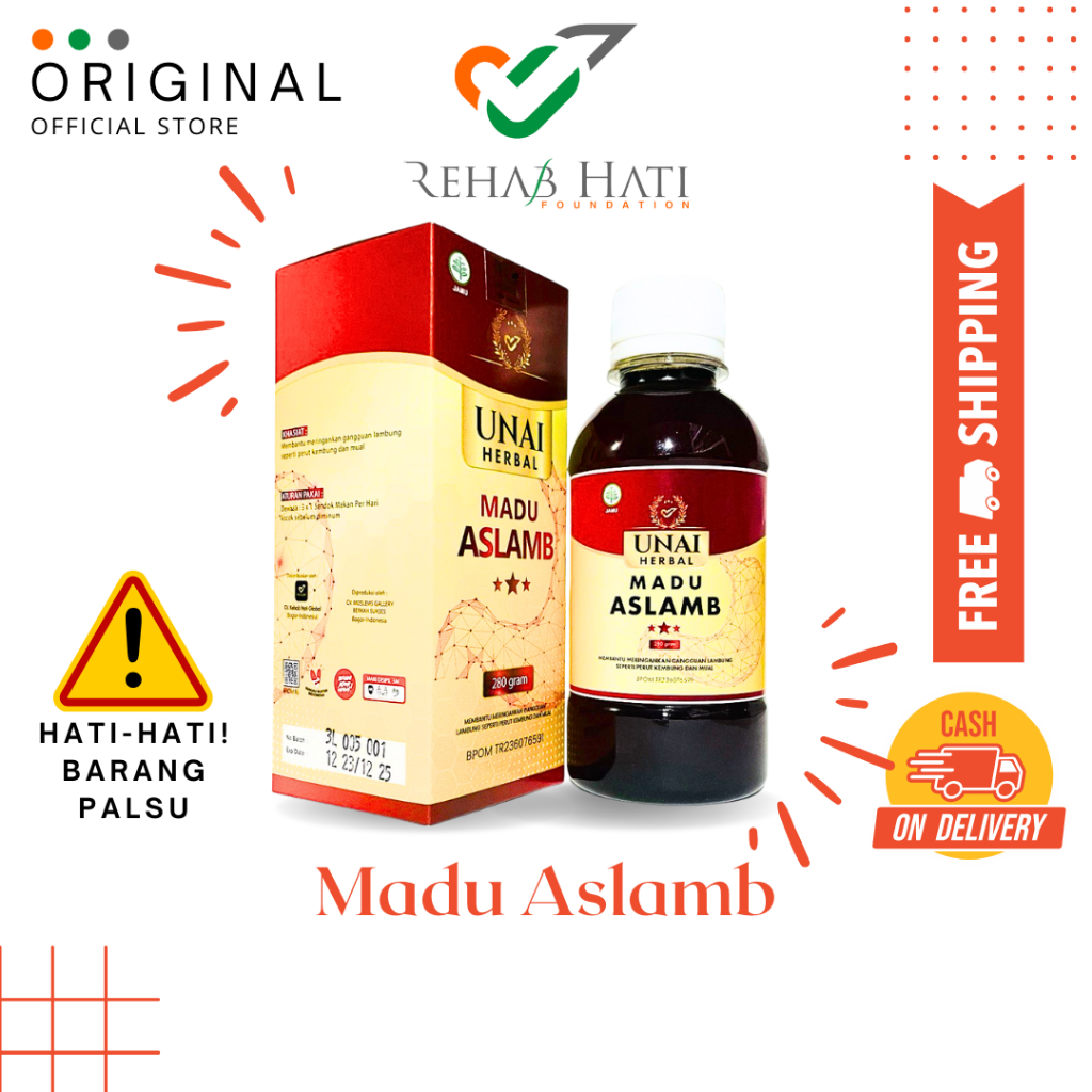 

Original Madu Aslam Aslamb Unai Herbal Ampuh Mengobati Asam Lambung Gerd Anxiety Anxietas Insomnia