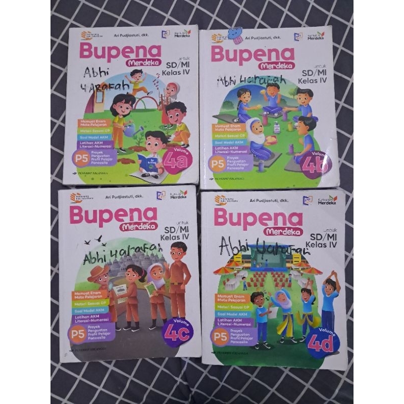 Bupena merdeka erlangga SD MI kelas 4 jilid 4a 4b 4c 4d preloved bekas second original