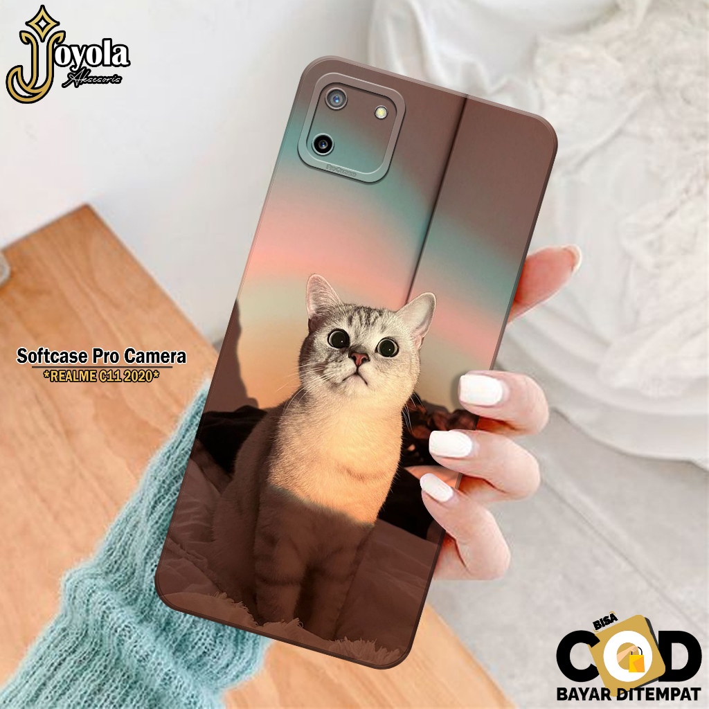 Softcase Hp REALME C11 2020 Terbaru JOYOLA Fashion Case Kucing Case REALME C11 2020 Silikon Tpu Pro 