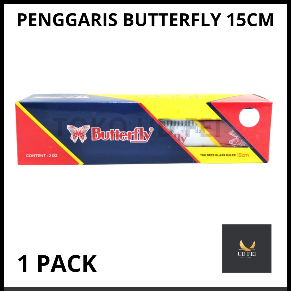 

1 PACK PenggarisPengarisMistarRuler Plastic Butterfly 15 cmGarisan Butterfly 15cm KODE A7W7
