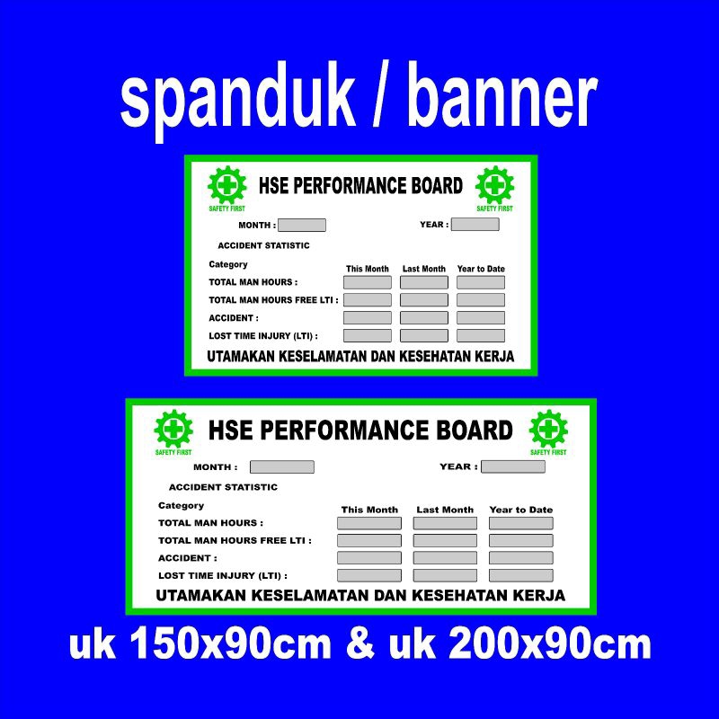 Spanduk / banner HSE Performance Board Utamakan Keselamatan kerja