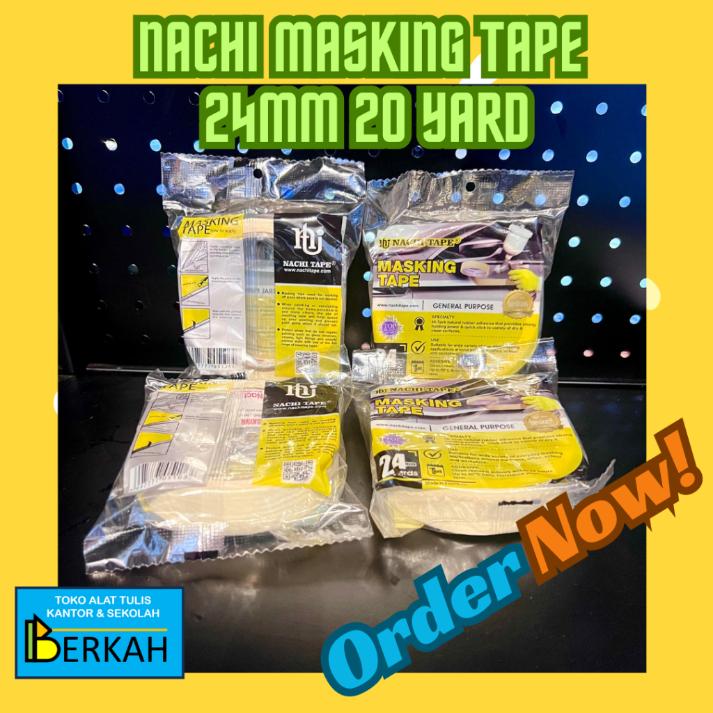 

Selotip Kertas Nachi Masking Tape 24mm 20 yards Original