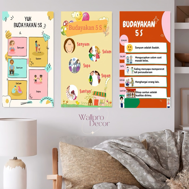 WallproDecor Hiasan Dinding Sekolah Dekorasi Pajangan Dinding Sekolah Pajangan Dinding Sekolah
