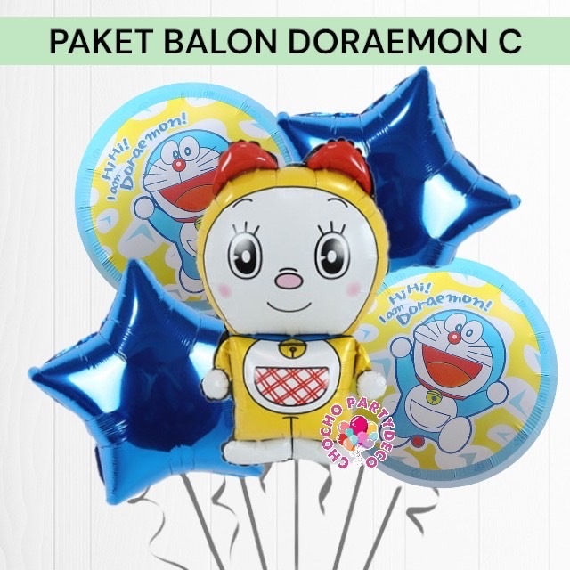 Paket Balon DORAEMON C / Dekorasi Ulang Tahun Doraemon Doremi Nobita