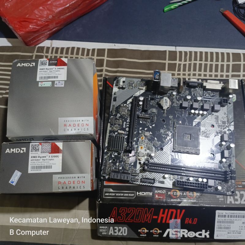 PAKET RYZEN 3 3200G A320M RAM 16GB/8GB NVME 128GB