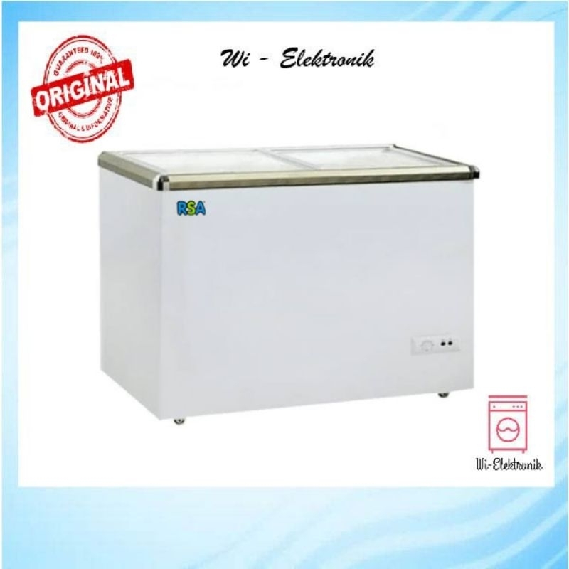 Chest Freezer Sliding Flat Glass 300 Liter RSA XS 320 Chest Freezer Sliding Flat Glass 300Liter XS 3