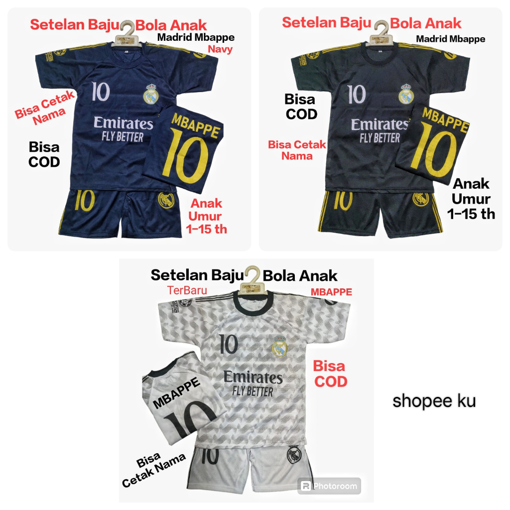 SETELAN BAJU BOLA ANAK FUTSAL 1-15 TH/JERSEI BOLA/COD