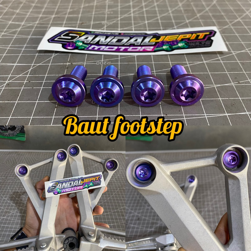 BAUT TITANIUM FOOTSTEP K45 K15 CB650 BAUT TITANIUM FOOSTEP BELAKANG K45 K15 CB650 BAUT TITANIUM FOOS