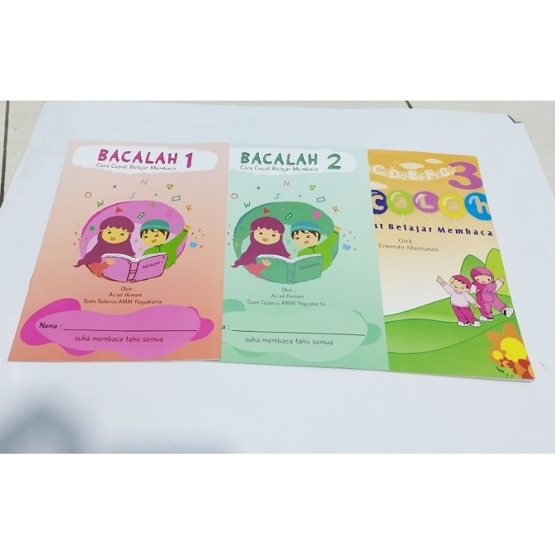 

buku belajar membaca, bacalah 1, 2 ,dan bacalah 3