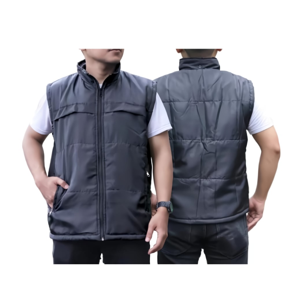 Jaket Rompi Pria Original Topi Bisa Lepas Pasang Rompi Outdoor Anti Angin