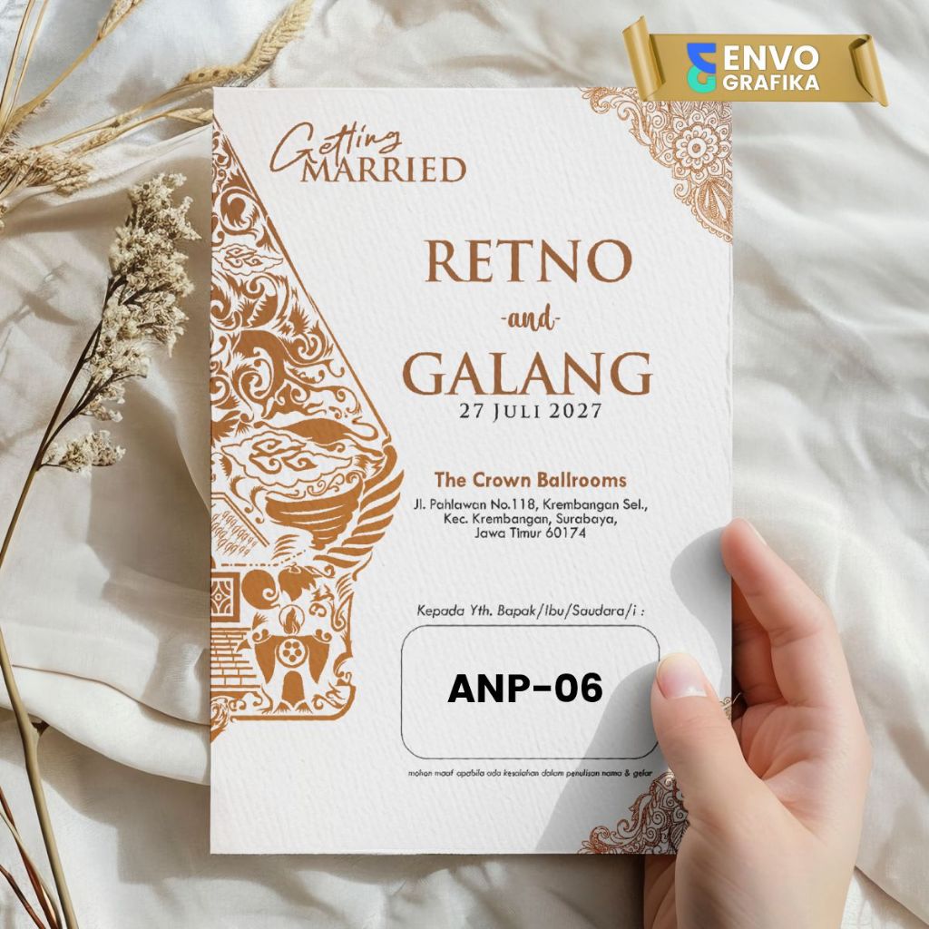 CETAK UNDANGAN NIKAH TEMA WAYANG | UNDANGAN PERNIKAHAN UNDUH MANTU | UNDANGAN PERNIKAHAN CUSTOM