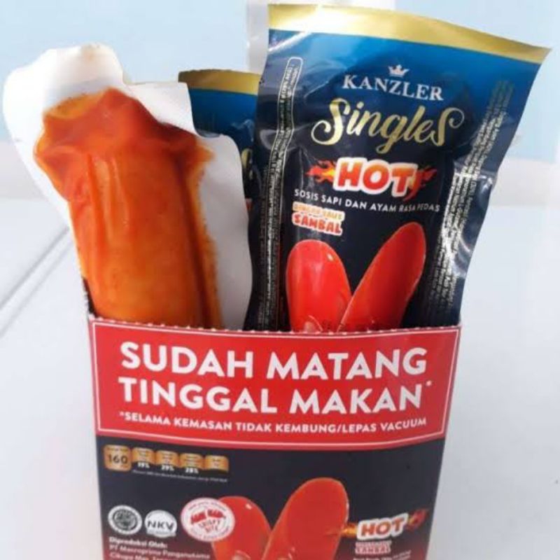 Sosis Kanzler Singles Rasa Hot (1 box isi 12)