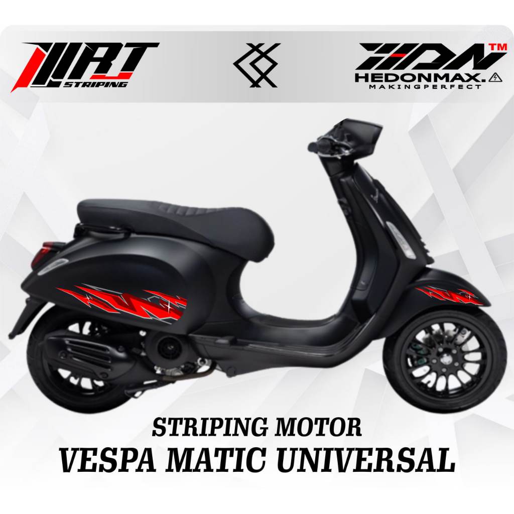 Striping Stiker Transparan Vespa Matik/Sprit/LX/Universal Grafis Limited  (Sudah Terpotong)