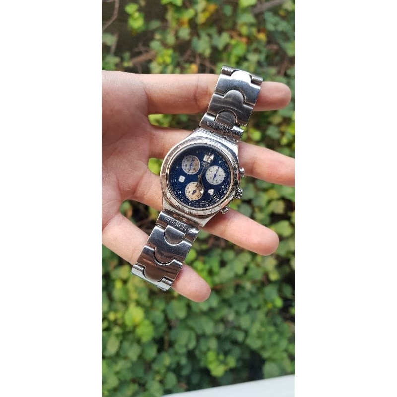 swatch irony chrono ycs blue
