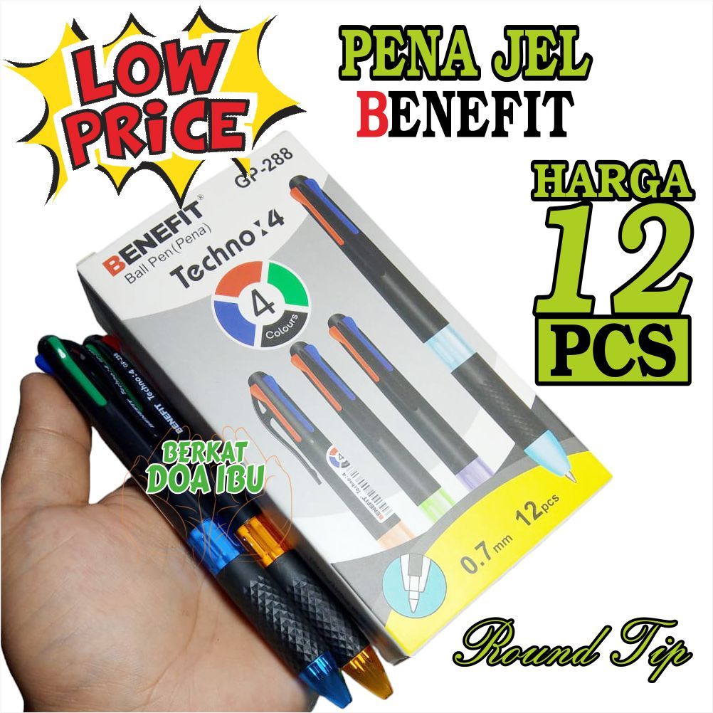 

PULPEN BENEFIT PENA JEL 4 WARNA 0.7mm GP 288 BOLPOIN GEL PEN Harga SPESIAL PENA JEL
