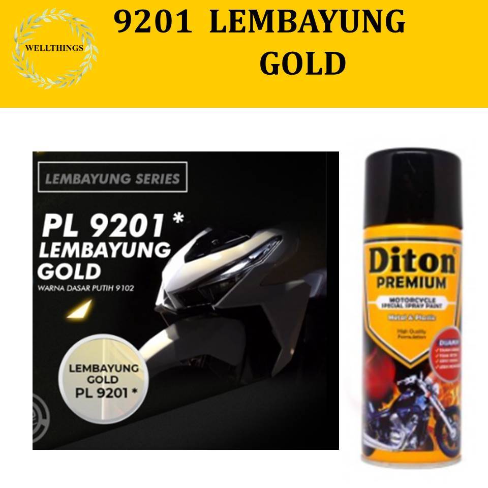 Cat Pilox Diton Premium Lembayung Gold 9201 400cc Warna Keemasan Mutiara Pearl Emas Mas