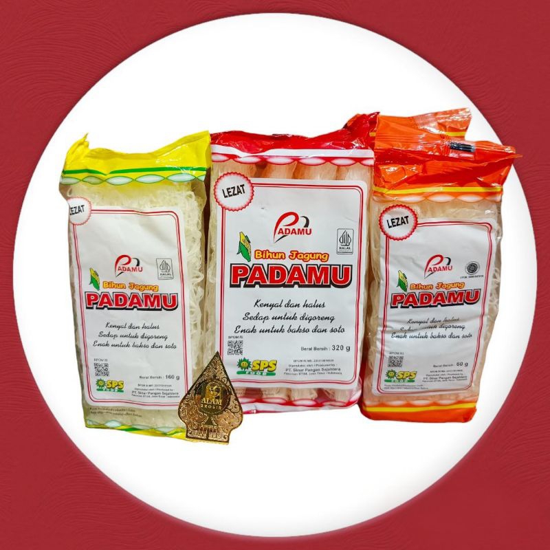 

Bihun jagung padamu Merah 320g oren 60g kuning 160g