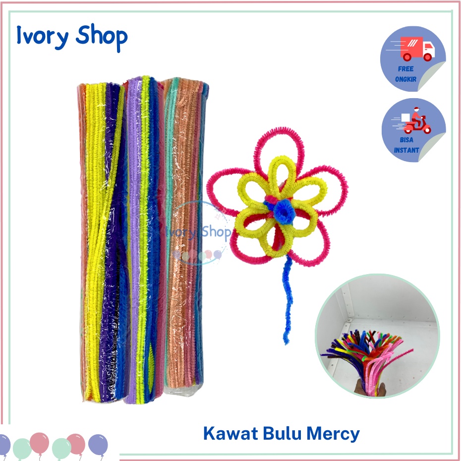 

Pesan aja Pipe Cleaner Flower Art Craft DIY Kawat Bulu Mercy Warna Mix 971 pcs Bucket Bunga Pastel Party Of Joy
