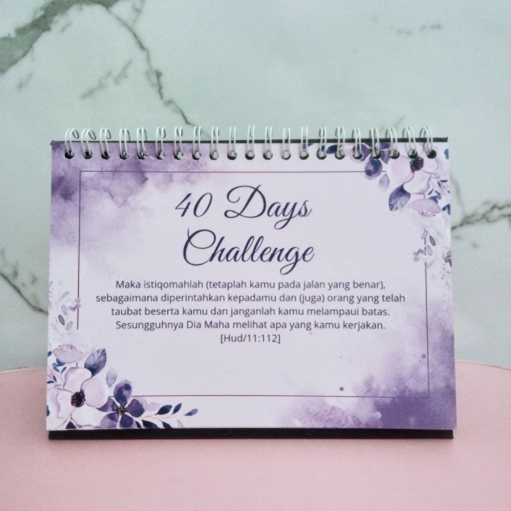 

40 Days Challenge, tantangan 40 hari, 40 days chaallenge model kalender meja
