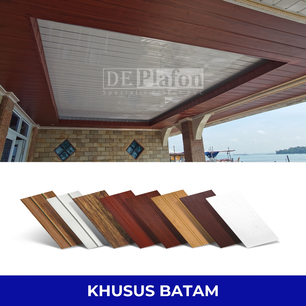 DE Premium Plafon PVC 6 Meter Tanpa Lem Motif Putih | DE Plafon Batam