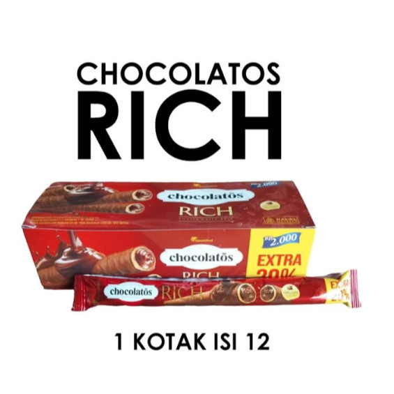 

[PGO] Chocolatos Rich Wafer Roll Coated 19gr + 3.8gr 1 Box Isi 12