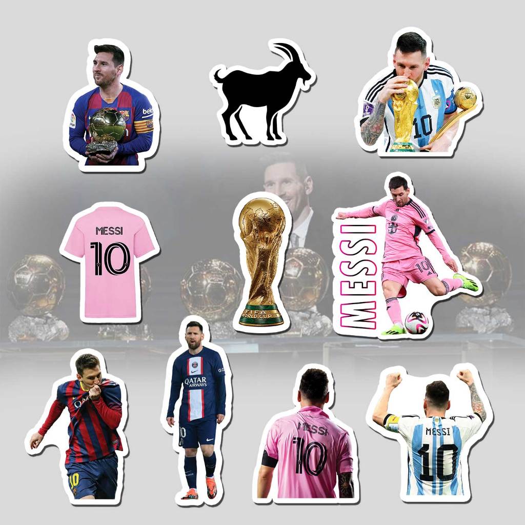 

Stiker Bola | sticker Messi | 10 lembar sticker | ukuran 4-7 Cm