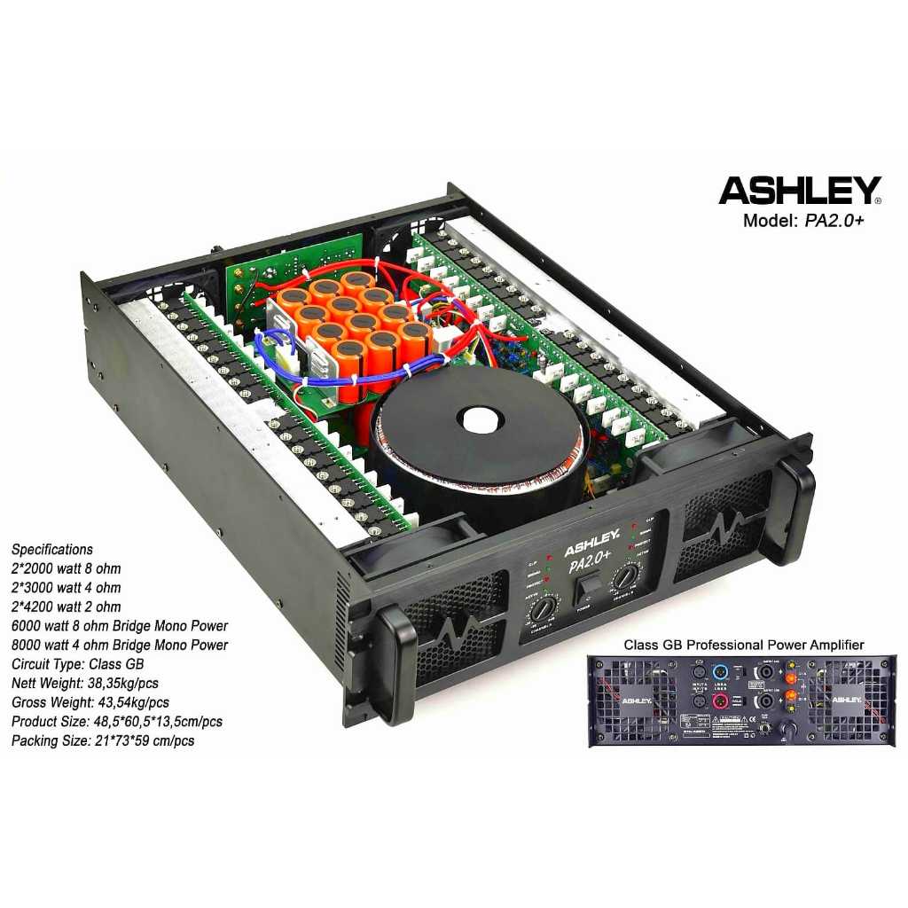 Power ASHLEY PA 2.0+ PA2.0+ PA 2 0 + PA 2.0 ORIGINAL 2CH CLASS GB 4200 WATT