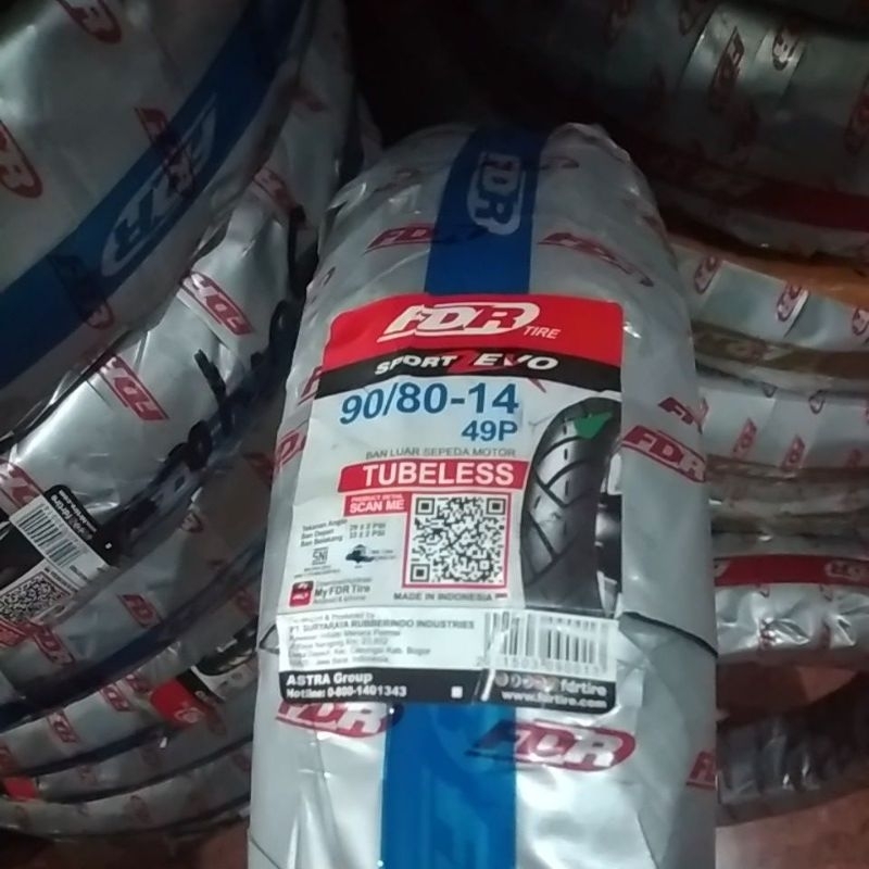 ban baru tubeless merk fdr sport zevo 90/80/14