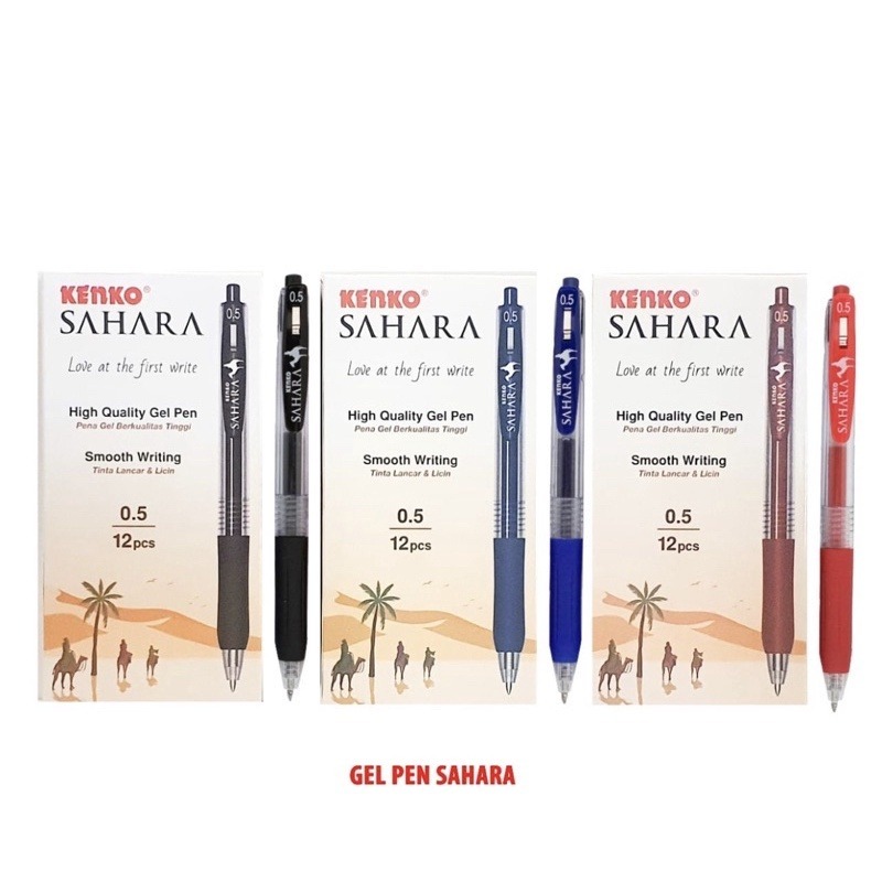 

KENKO GEL PEN SAHARA Pena / Pulpen HITAM BIRU MERAH Pulpen Cetek