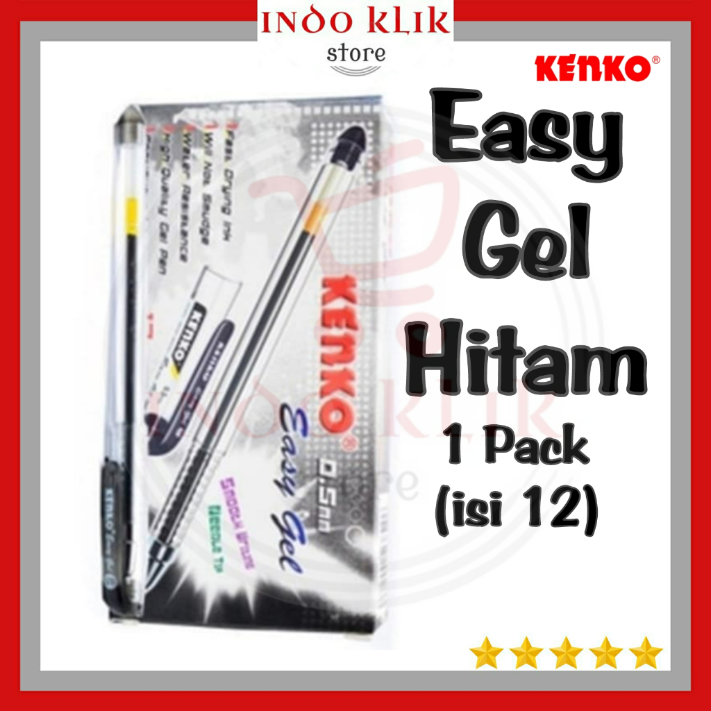 

Pulpen Easy Gel Kenko / Ballpoint Gel 0.5 mm / Pen Lancip Cair Murah