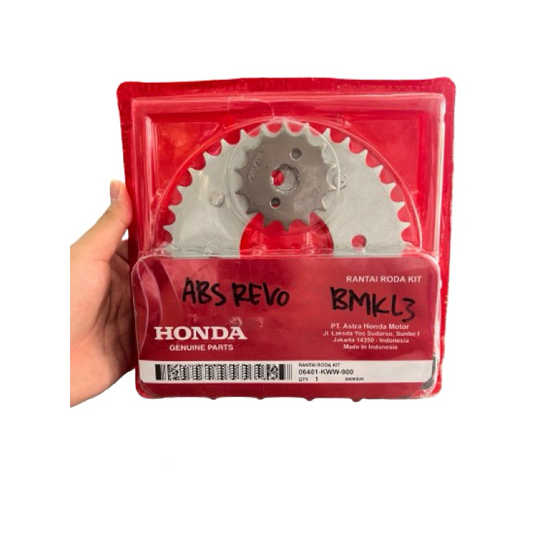 GEAR SET RANTAI ORIGINAL KWB REVO ABS 110, BLADE  2008-2011 KUALITAS ASLI HONDA AHM