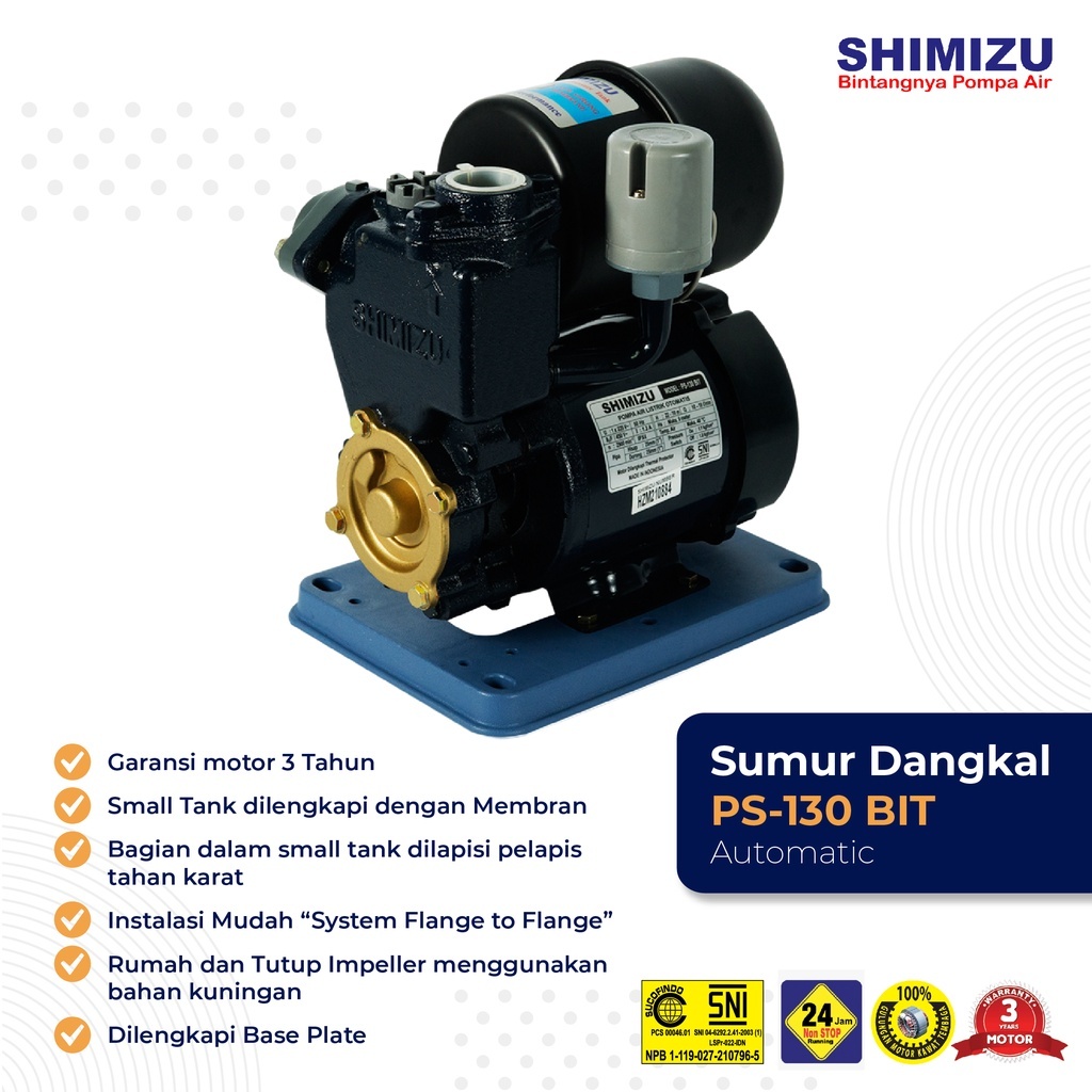 SHIMIZU POMPA PS-130 MESIN POMPA AIR OTOMATIS SHIMIZU PS 130