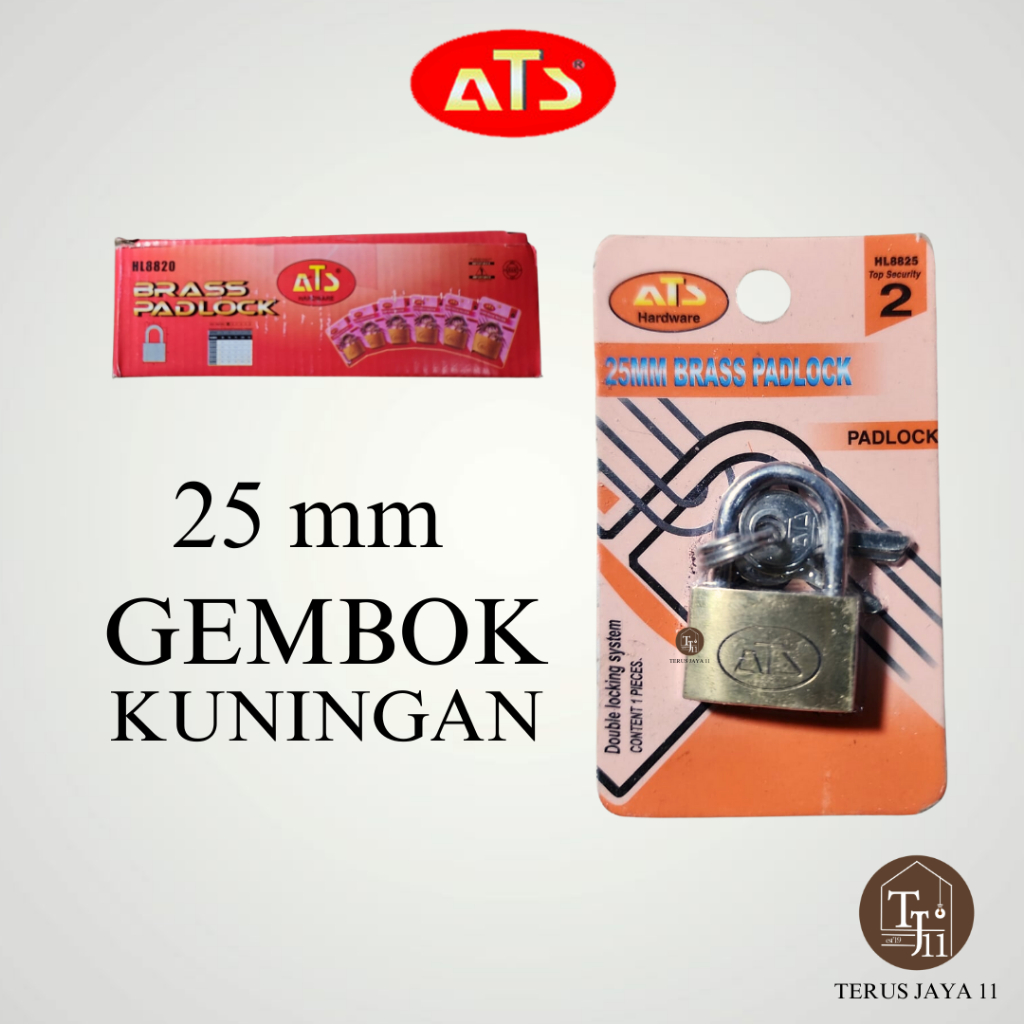 ATS Gembok Kuningan 25 mm / Gembok ATS ukuran 25 mm