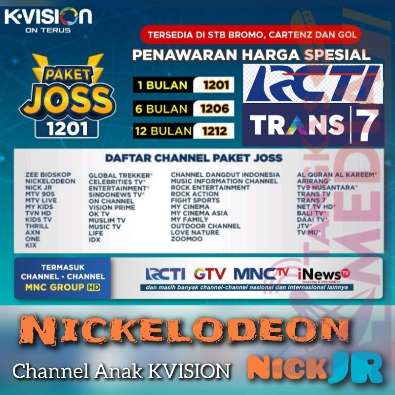 K-VISION Paket Anak Nikclodeon Nick JR JOSS Promo RESMI